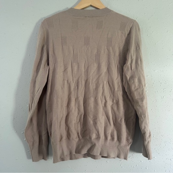 Cream Tan Crew Neck Sweater Lightweight Knit Casual Neutral Soft Comfy XL - Picture 4 of 6
